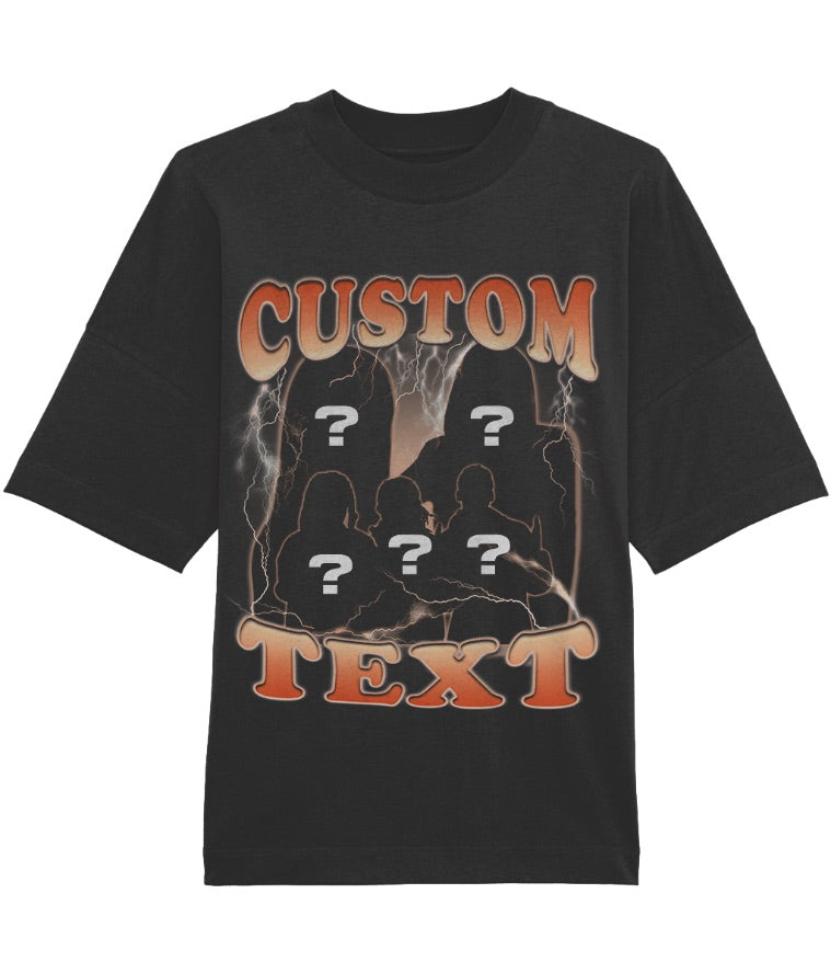 Custom Bootleg Oversized Graphic Print T-Shirt