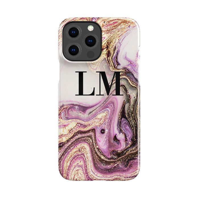 Personalised Gouache Marble initials iPhone 16 Plus Case