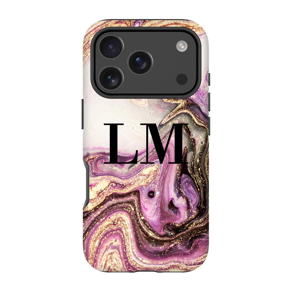 Personalised Gouache Marble initials iPhone 17 Pro Max Case