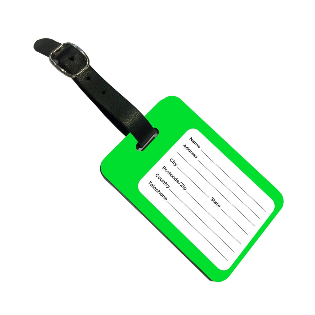 Personalised Green Initials Luggage Tag