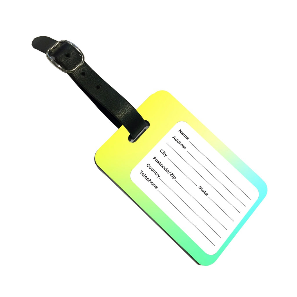 Personalised Green and Yellow Ombre Initials Luggage Tag