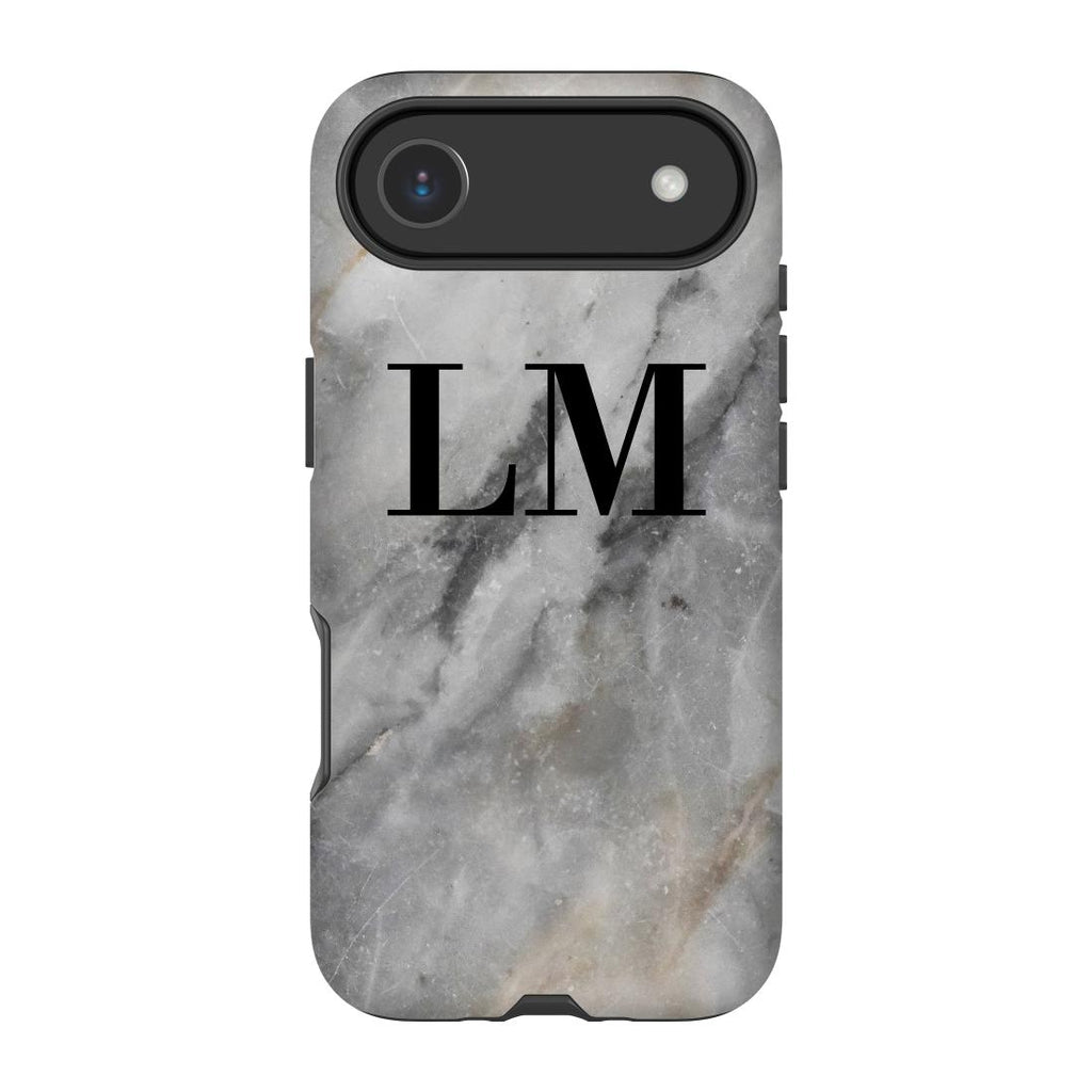 Personalised Grey Stone Marble Initials Initials iPhone 17 Air Case