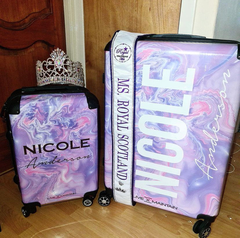 Personalised Cosmic Purple Name Suitcase