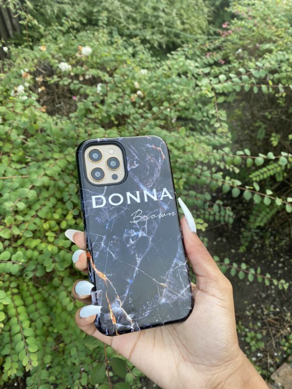 Personalised Midnight Marble Name iPhone 17 Air Case