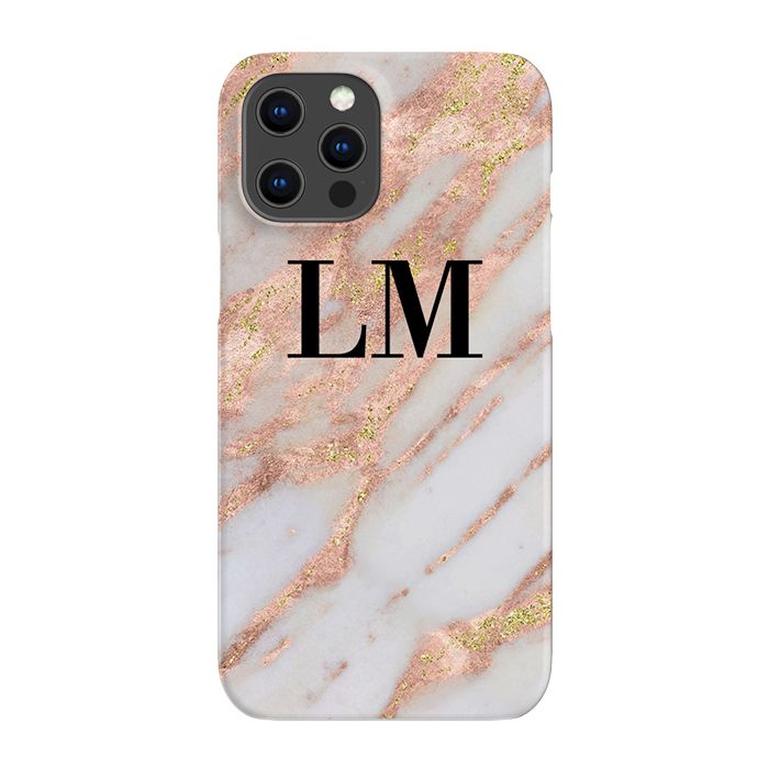 Personalised Aprilia Marble Initials iPhone 16 Pro Case