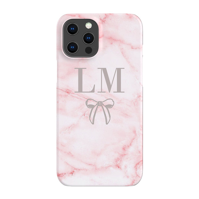 Personalised Cotton Candy Bow Marble iPhone 16 Pro Max Case