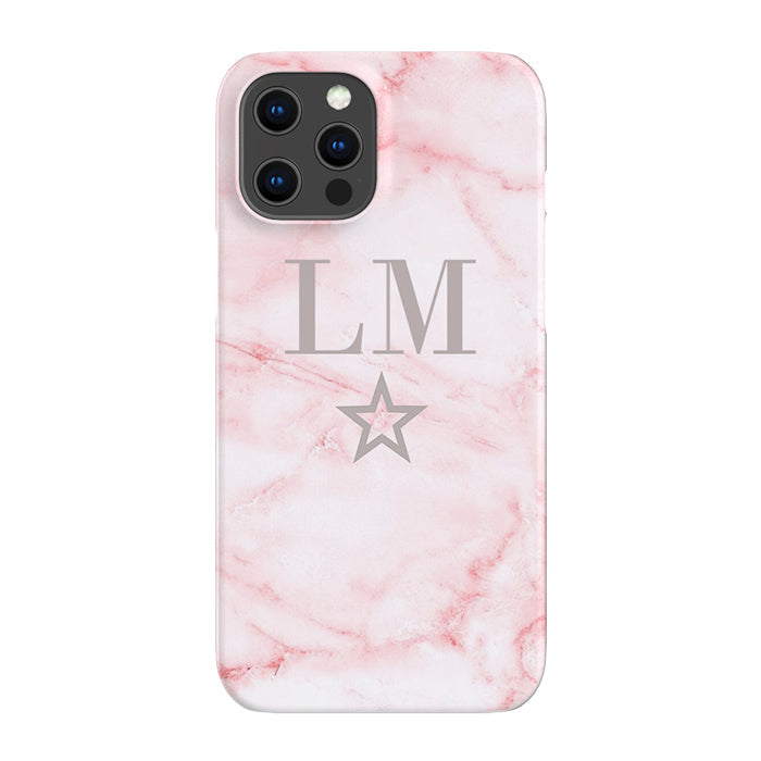 Personalised Cotton Candy Star Marble Initials iPhone 16 Pro Max Case