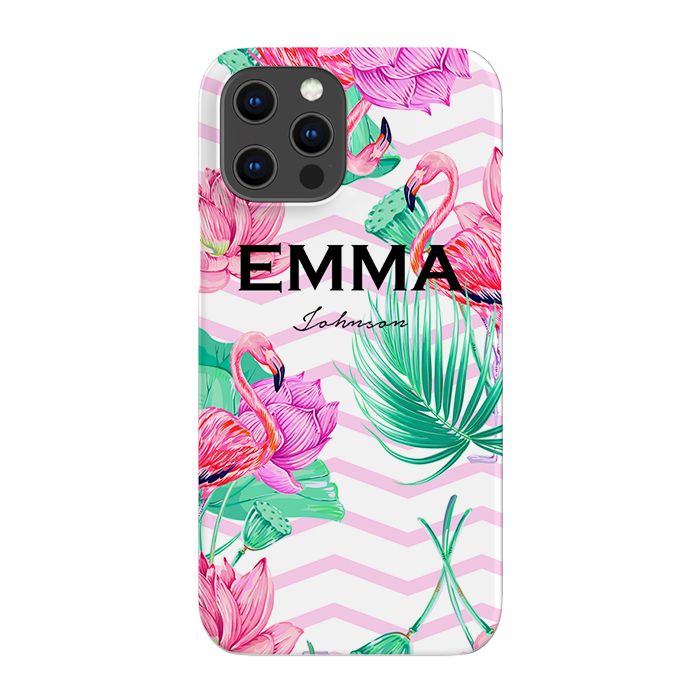 Personalised Flamingo Name iPhone 16 Pro Case