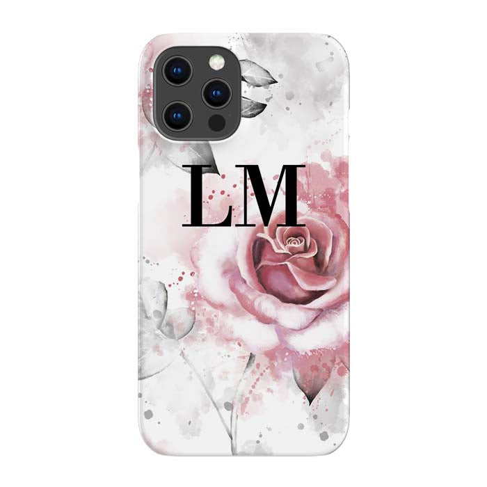 Personalised Floral Rose Initials iPhone 16 Plus Case