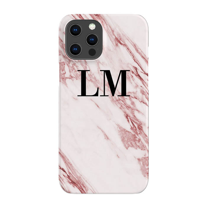 Personalised Rosa Marble Initials iPhone 16 Pro Case