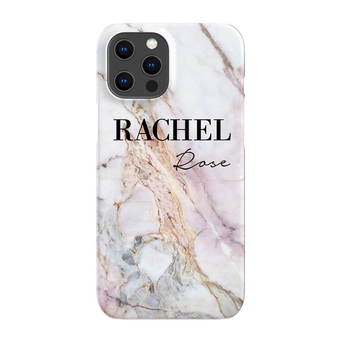 Personalised White Galaxy Marble Name iPhone 16 Pro Max Case