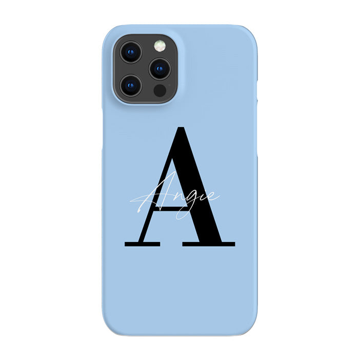 Personalised Baby Blue Name Initial iPhone 16 Pro Case