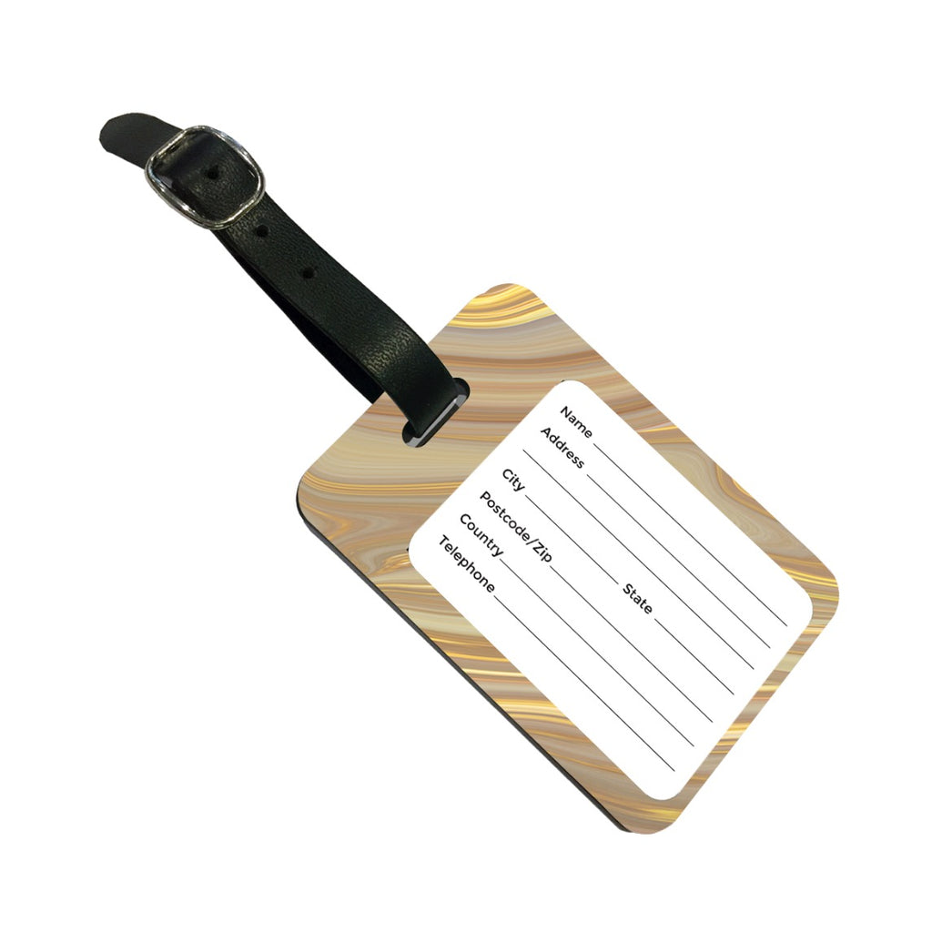 Personalised Ivory Marble initials Luggage Tag