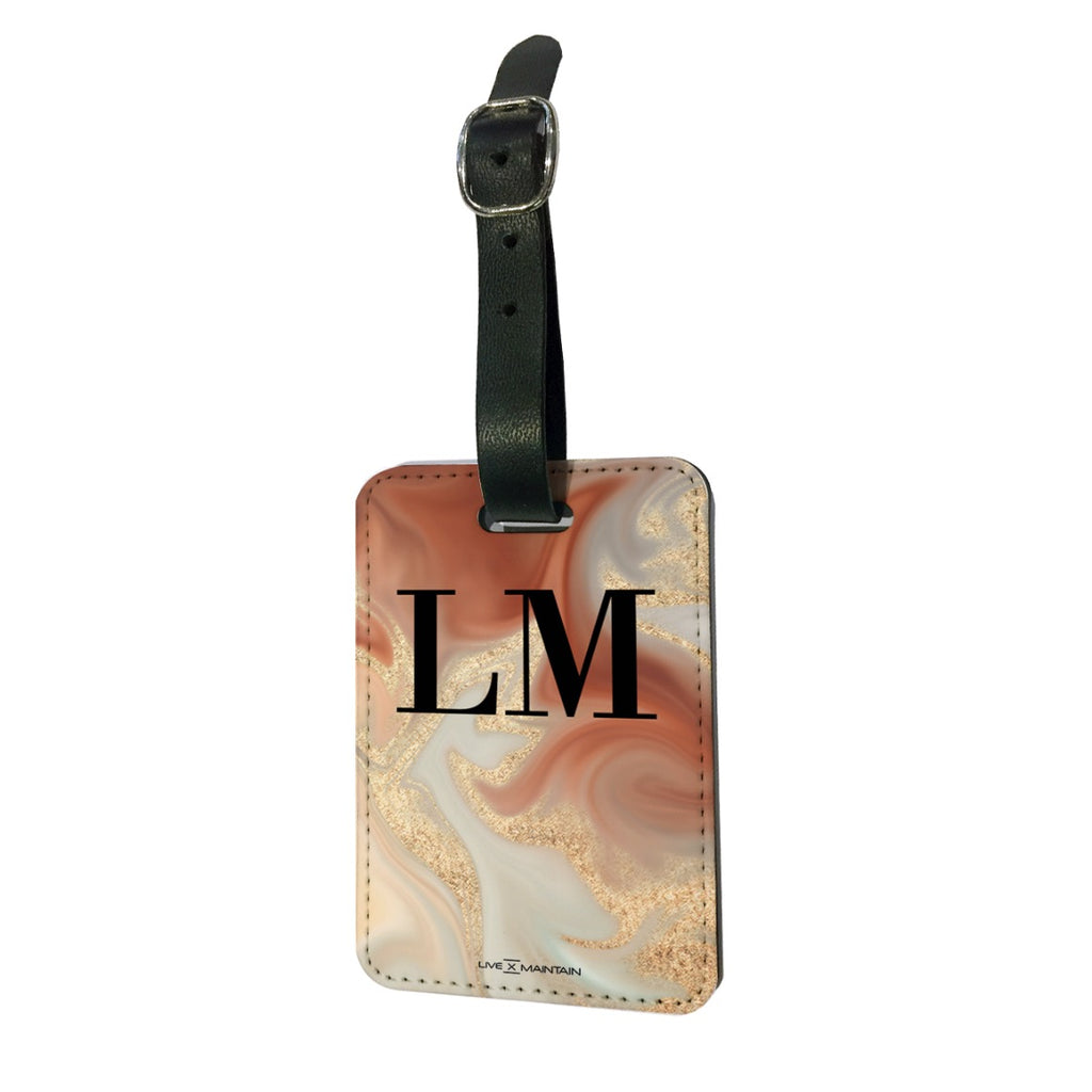 Personalised Liquid Luxury Marble Initials Luggage Tag