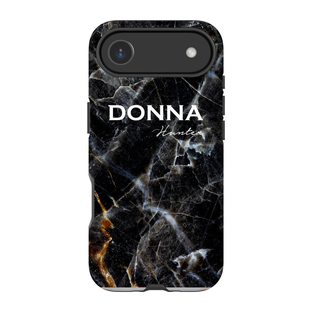 Personalised Midnight Marble Name iPhone 17 Air Case
