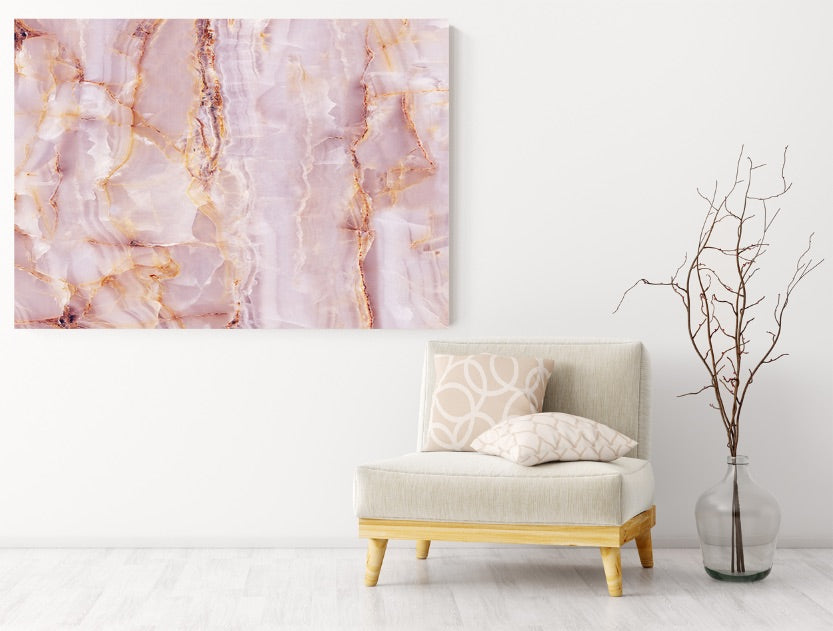 Natural Pink Marble Canvas Print Wall Art