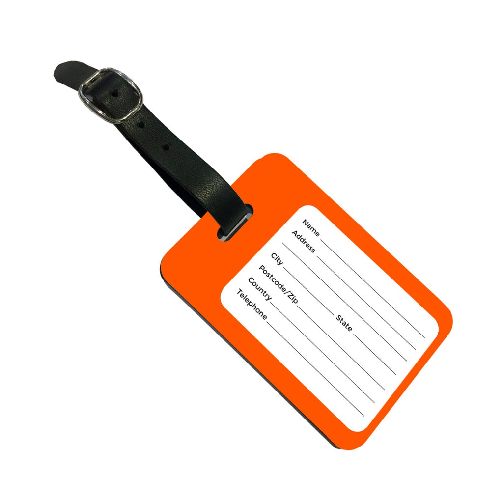 Personalised Orange Initials Luggage Tag