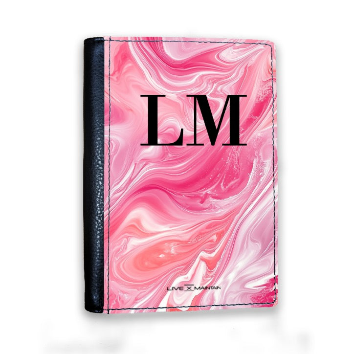 Personalised Pink Aurora Swirls Initials Passport Cover
