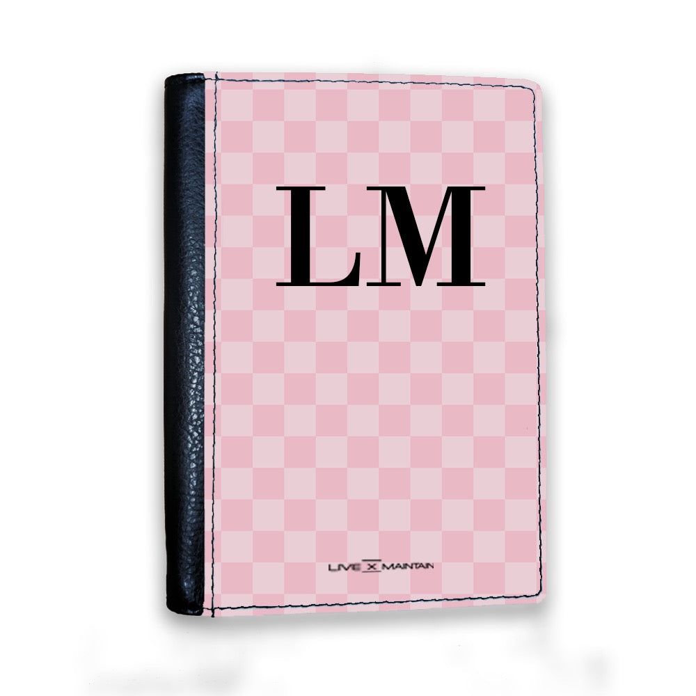 Personalised Pink Square initials Passport Cover
