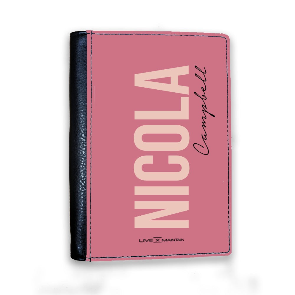 Personalised Watermelon Pink Side Name Passport Cover
