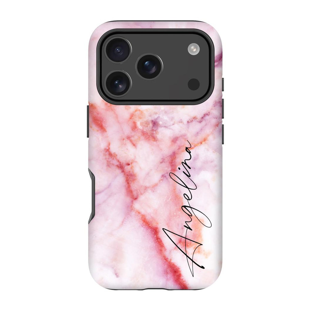 Personalised Pastel Marble Name iPhone 17 Pro Case