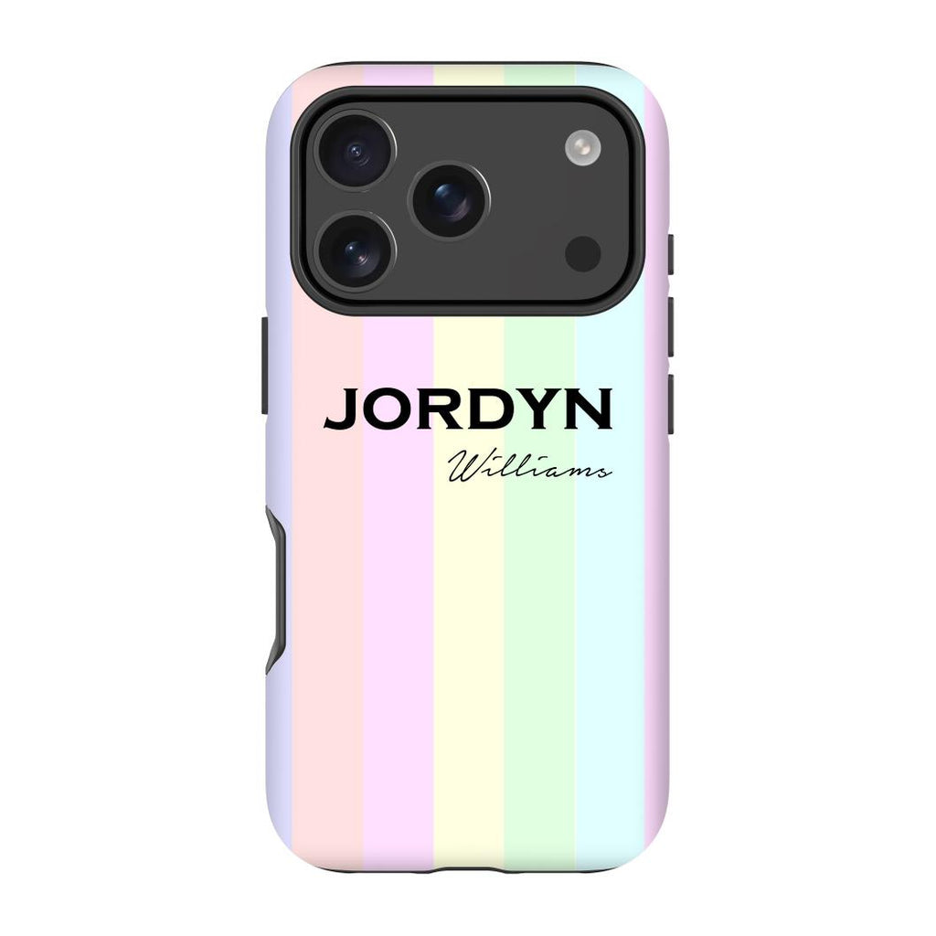 Personalised Pastel Stripes iPhone 17 Pro Max Case