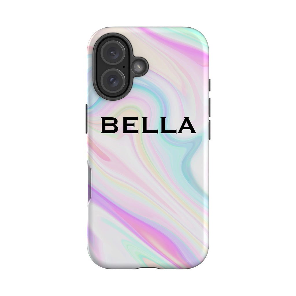 Personalised Pastel Swirl Name iPhone 16 Case
