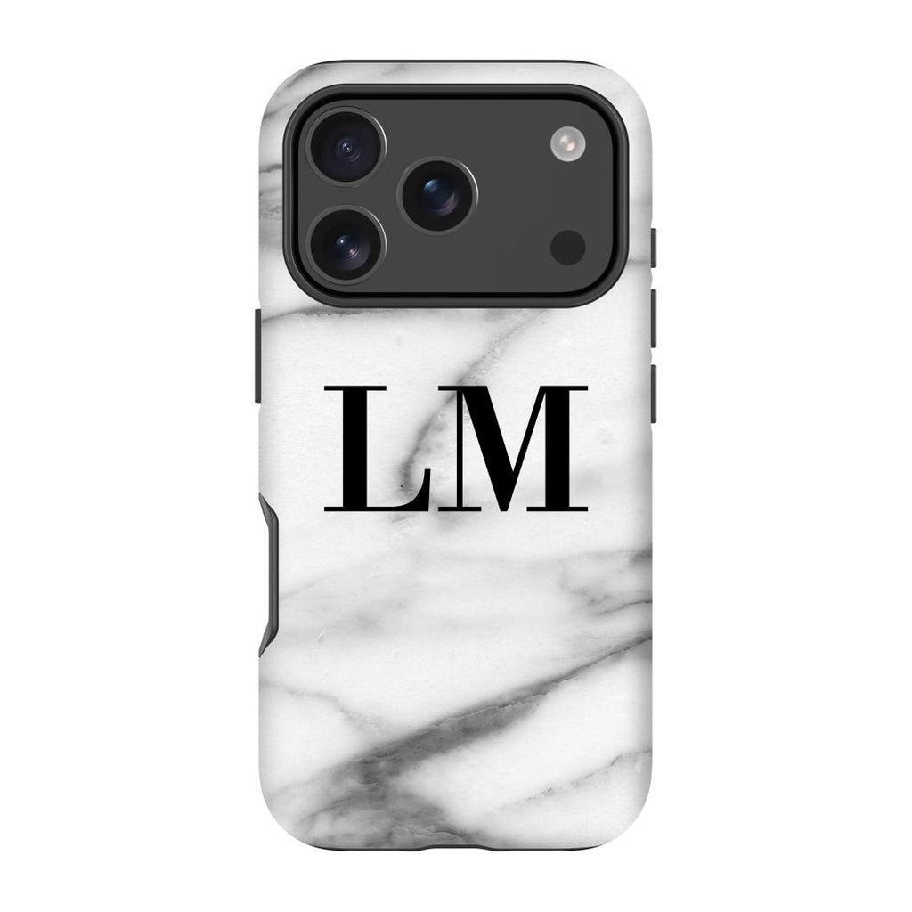 Personalised Pentelic Marble Initials iPhone 17 Pro Max Case