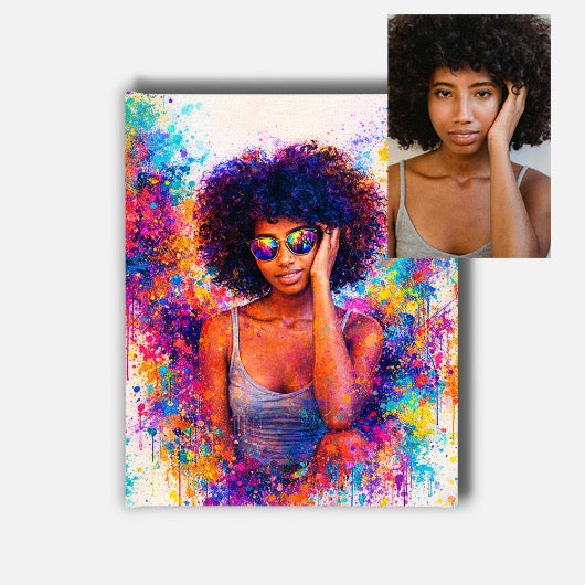 Custom Pop Art Portrait Mounted Canvas Print