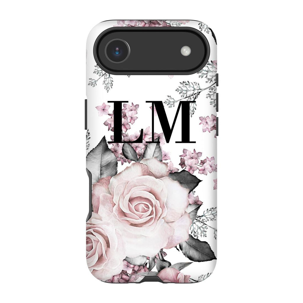 Personalised Pink Floral Rose Initials iPhone 17 Air Case