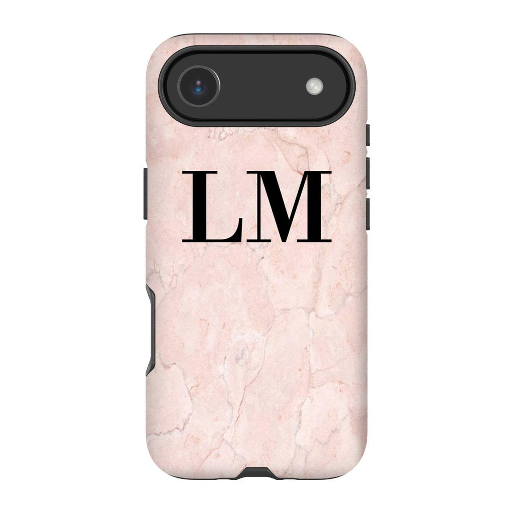 Personalised Pink Marble Initials iPhone 17 Air Case