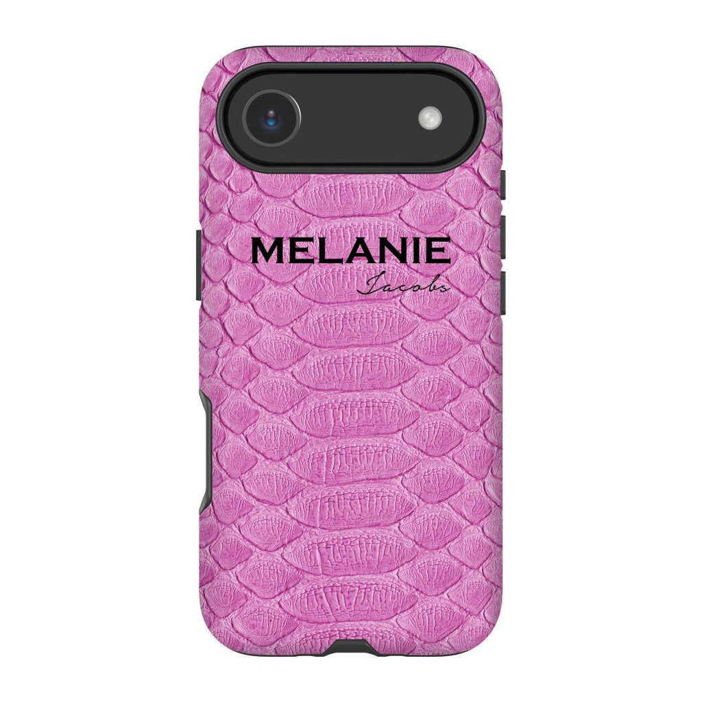 Personalised Pink Snake Skin Name iPhone 17 Air Case