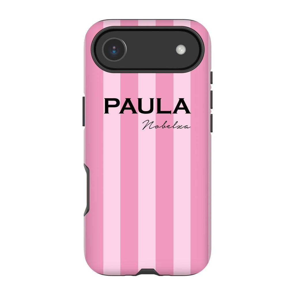 Personalised Pink Stripe iPhone 17 Air Case