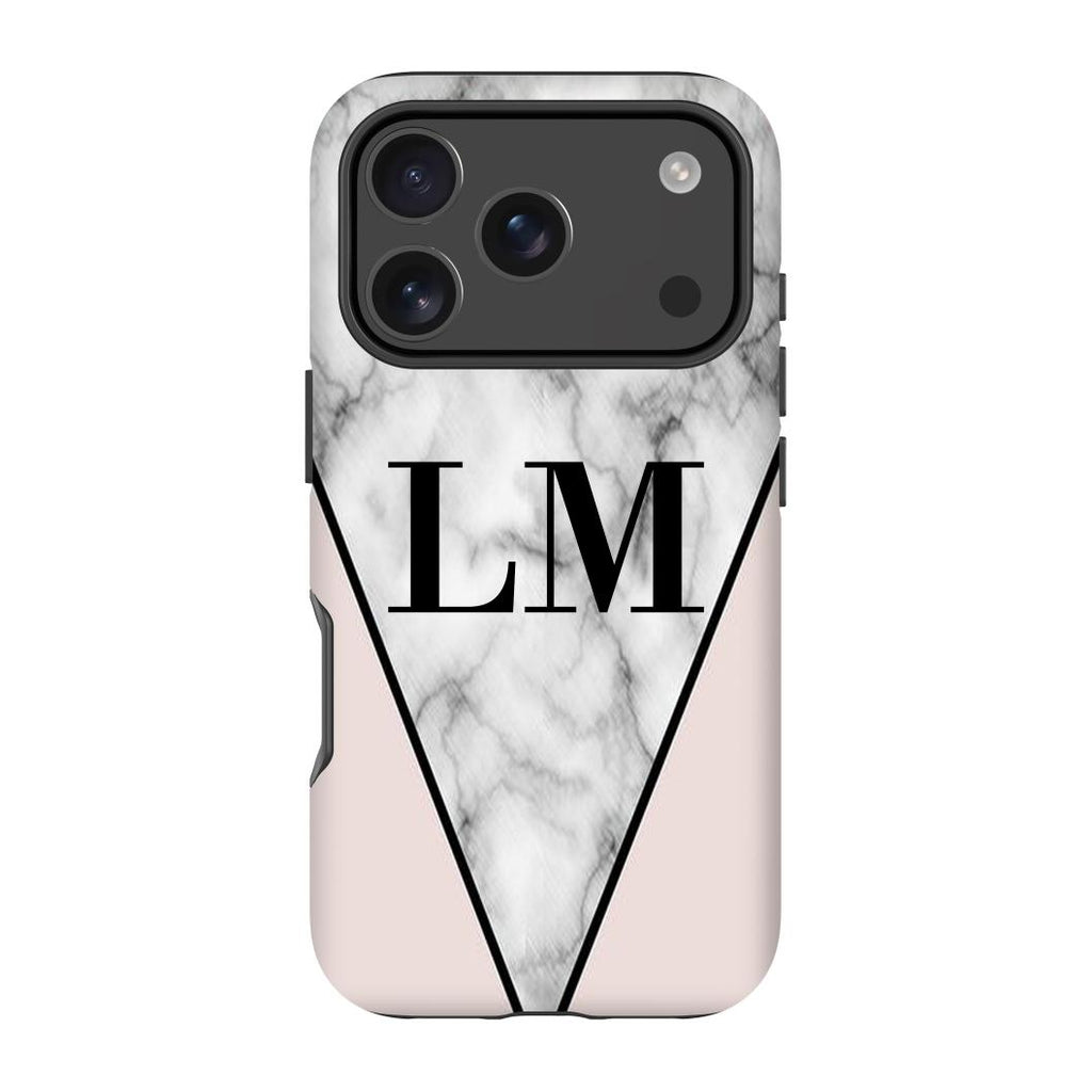 Personalised Pink x Castello Marble Contrast iPhone 17 Pro Max Case