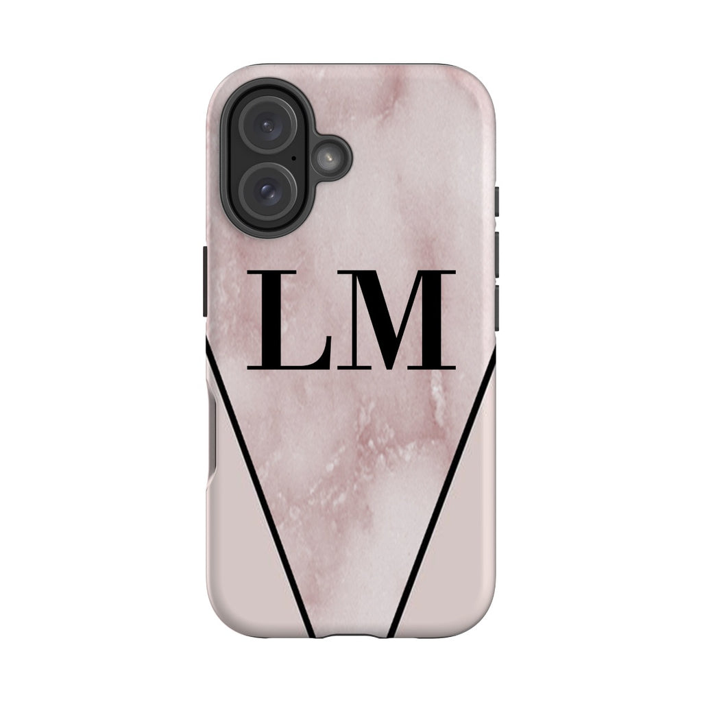 Personalised Pink x Rosa Marble Contrast iPhone 16 Case