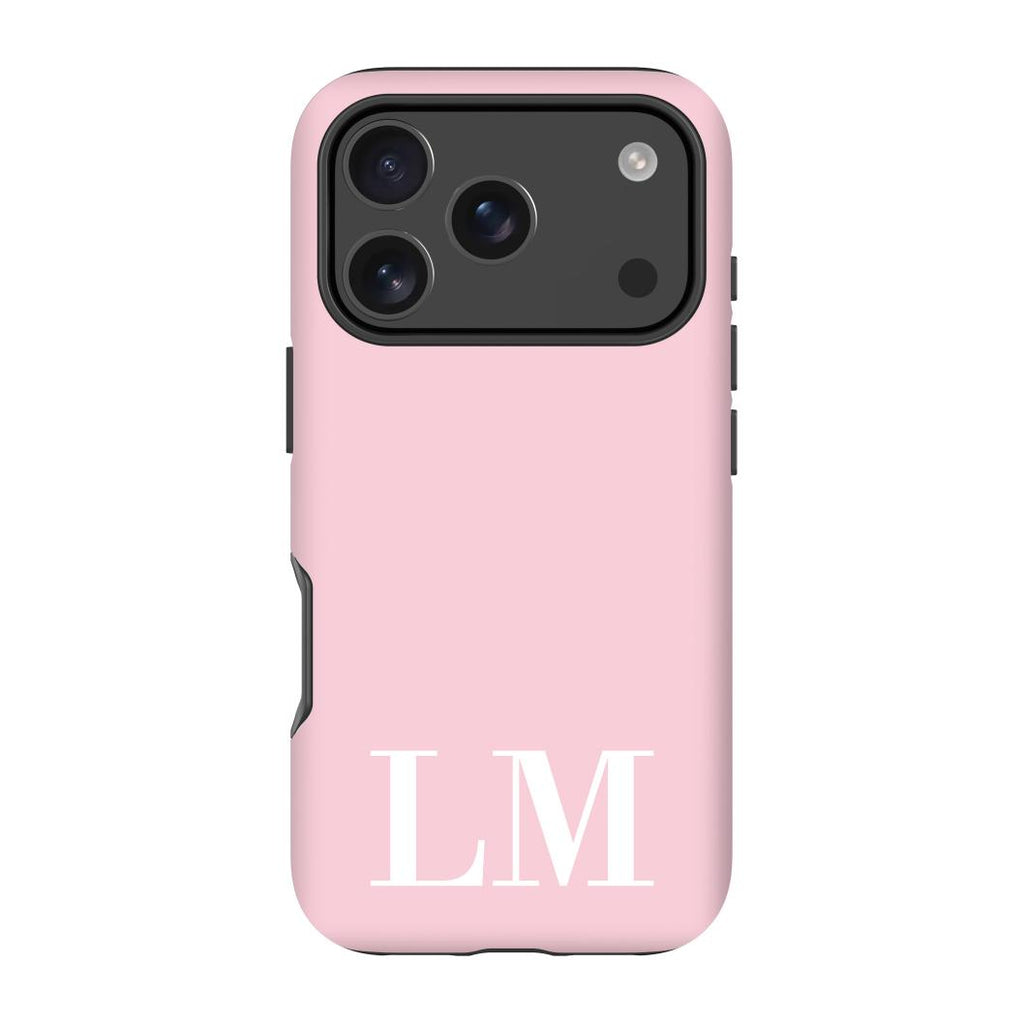 Personalised Pink x White Initials iPhone 17 Pro Case