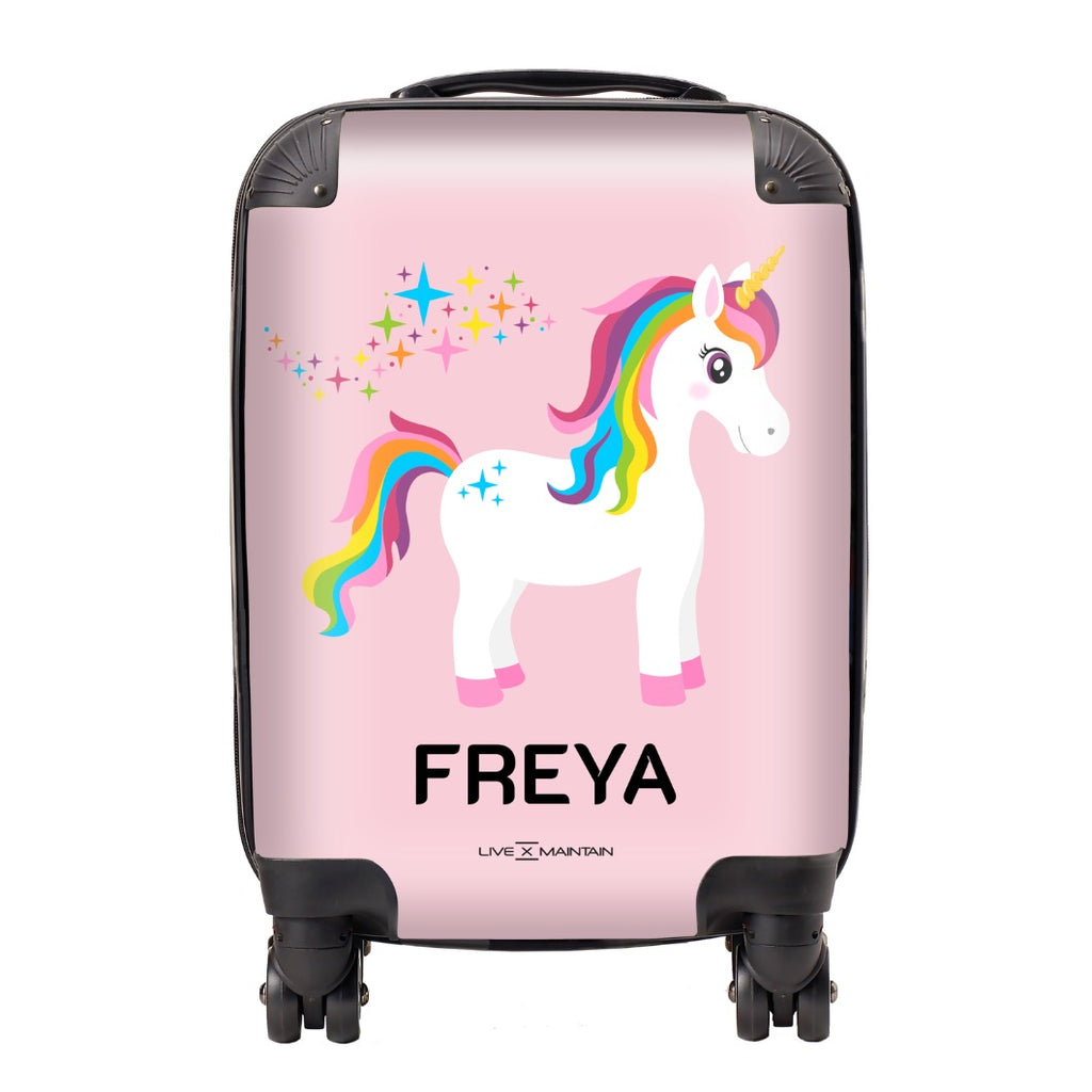 Personalised Rainbow Unicorn Kids Suitcase