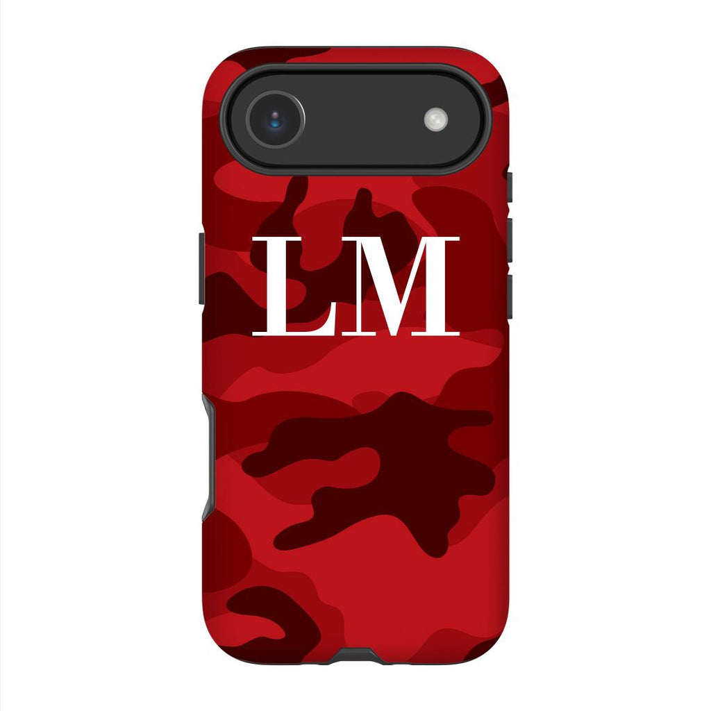 Personalised Red Camouflage Initials iPhone 17 Air Case