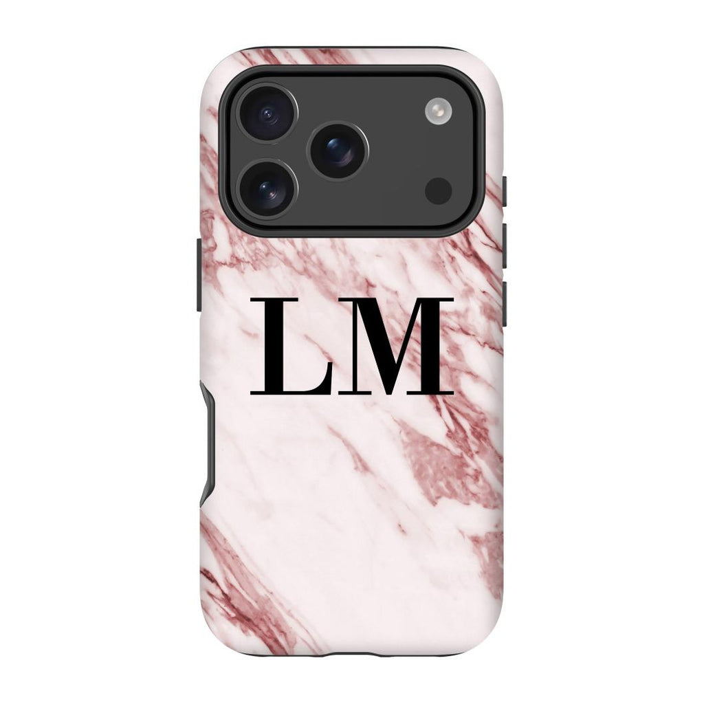 Personalised Rosa Marble Initials iPhone 17 Pro Max Case