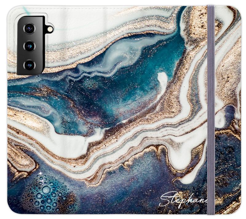 Personalised Luxe Marble Initials Samsung Galaxy S25 Case