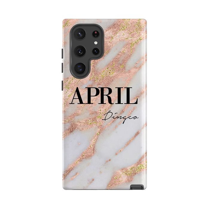 Personalised Aprilia Marble Name Samsung Galaxy S26 Case