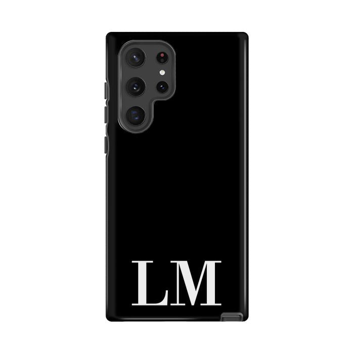 Personalised Black x White Initials Samsung Galaxy S26 Case