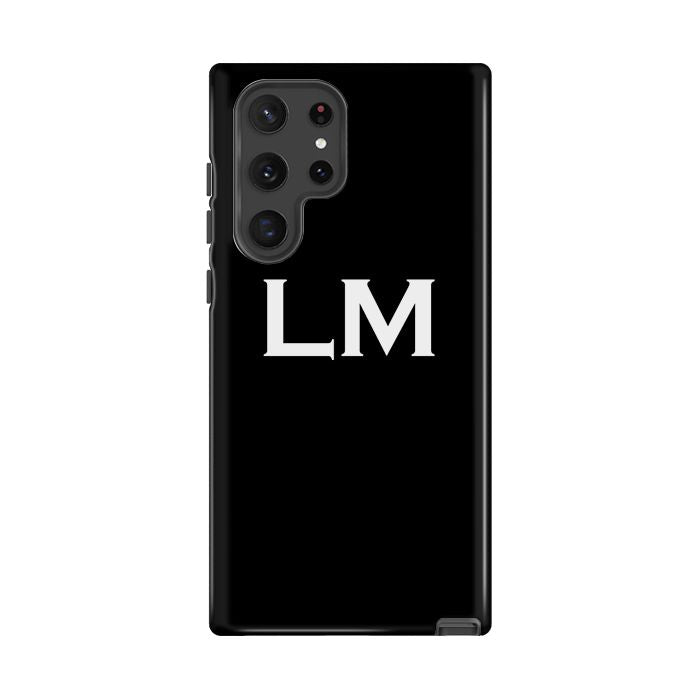 Personalised Black x White Top Initials Samsung Galaxy S26 Case