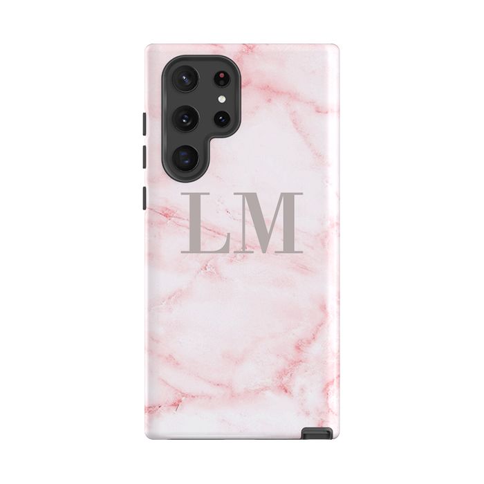 Personalised Cotton Candy Marble Initials Samsung Galaxy S26 Case