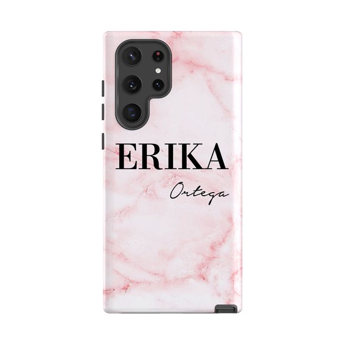 Personalised Cotton Candy Marble Name Samsung Galaxy S26 Case