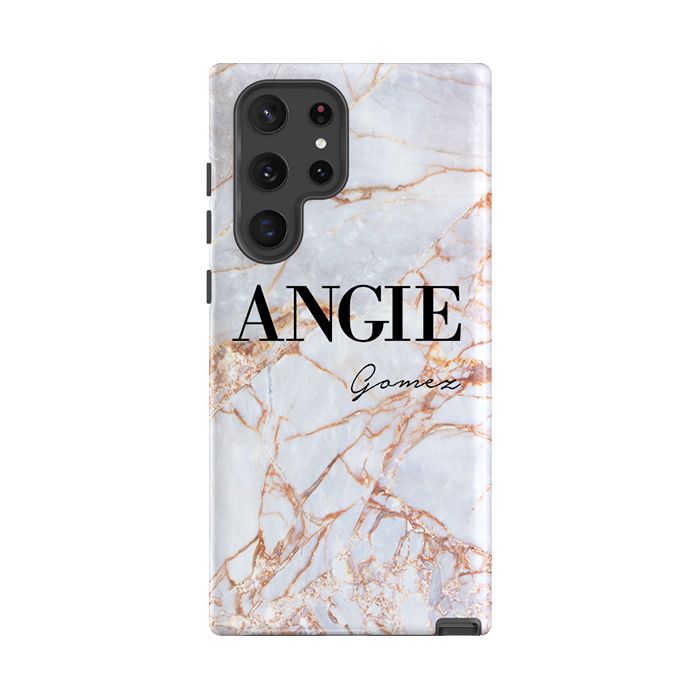 Personalised Fragment Marble Name Samsung Galaxy S26 Case