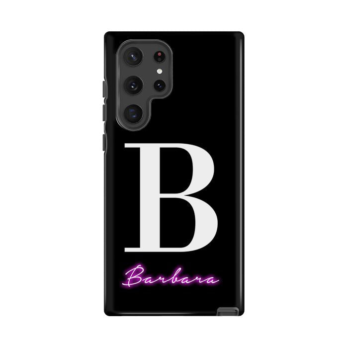 Personalised Neon Initial Name Samsung Galaxy S25 Case
