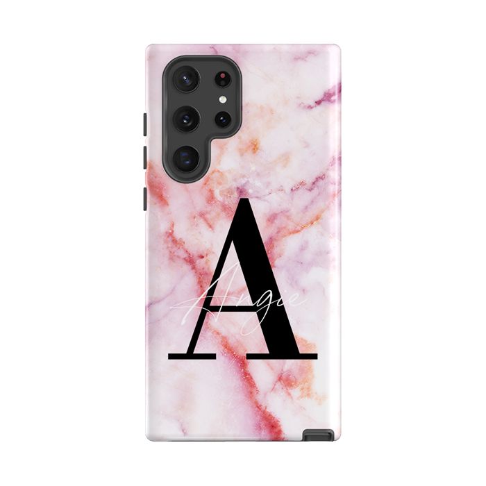 Personalised Pastel Marble Name Initial Samsung Galaxy S26 Case