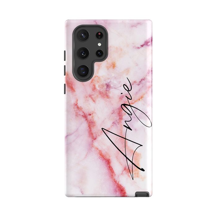 Personalised Pastel Marble Name Samsung Galaxy S26 Case
