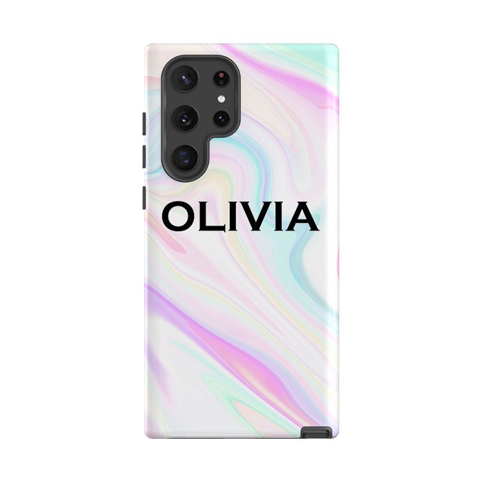 Personalised Pastel Swirl Name Samsung Galaxy S26 Case